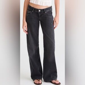 Aeropostale Super Low-Rise Baggy Wide Leg Jean - Black, size 14R